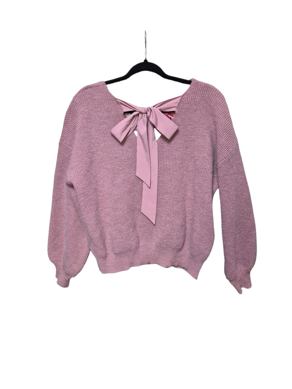 Bow-Back Knit Sweater - Pink